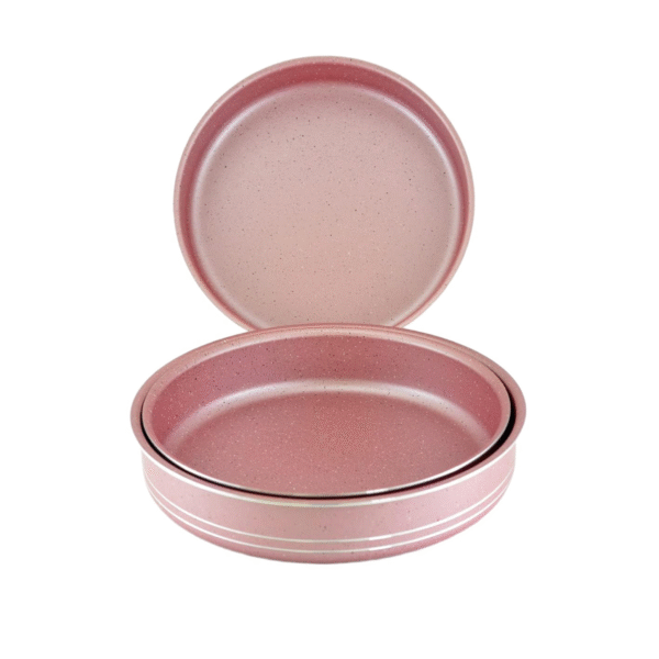 3PCS PINK ROUND TRAY SET